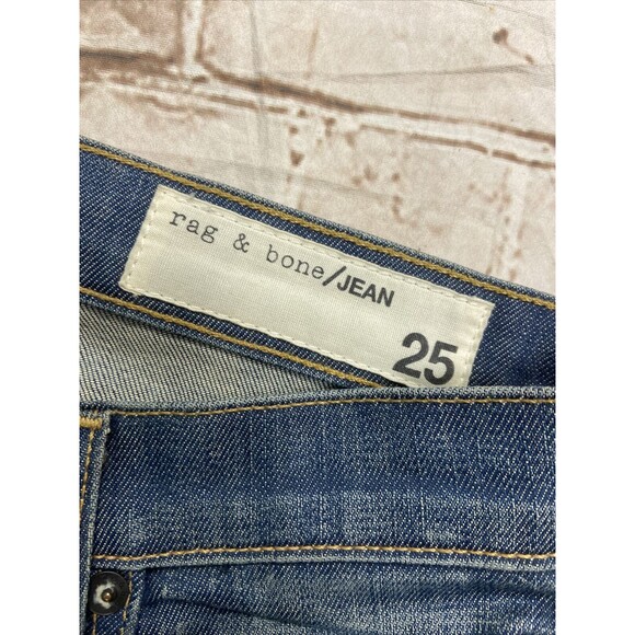 RAG & BONE Mid-Rise Ankle Skinny Jeans Size 25 (Measure 30” ) Distressed raw hem - Picture 3 of 4